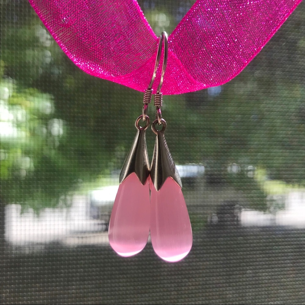 COPY - Handcrafted Pink Stone Earrings